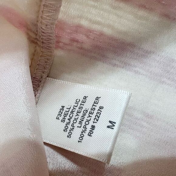 Rhyme A-Line Mini Dress Women's Medium Pink Cream Striped Racer Tweed Hidden Zip - Picture 7 of 10